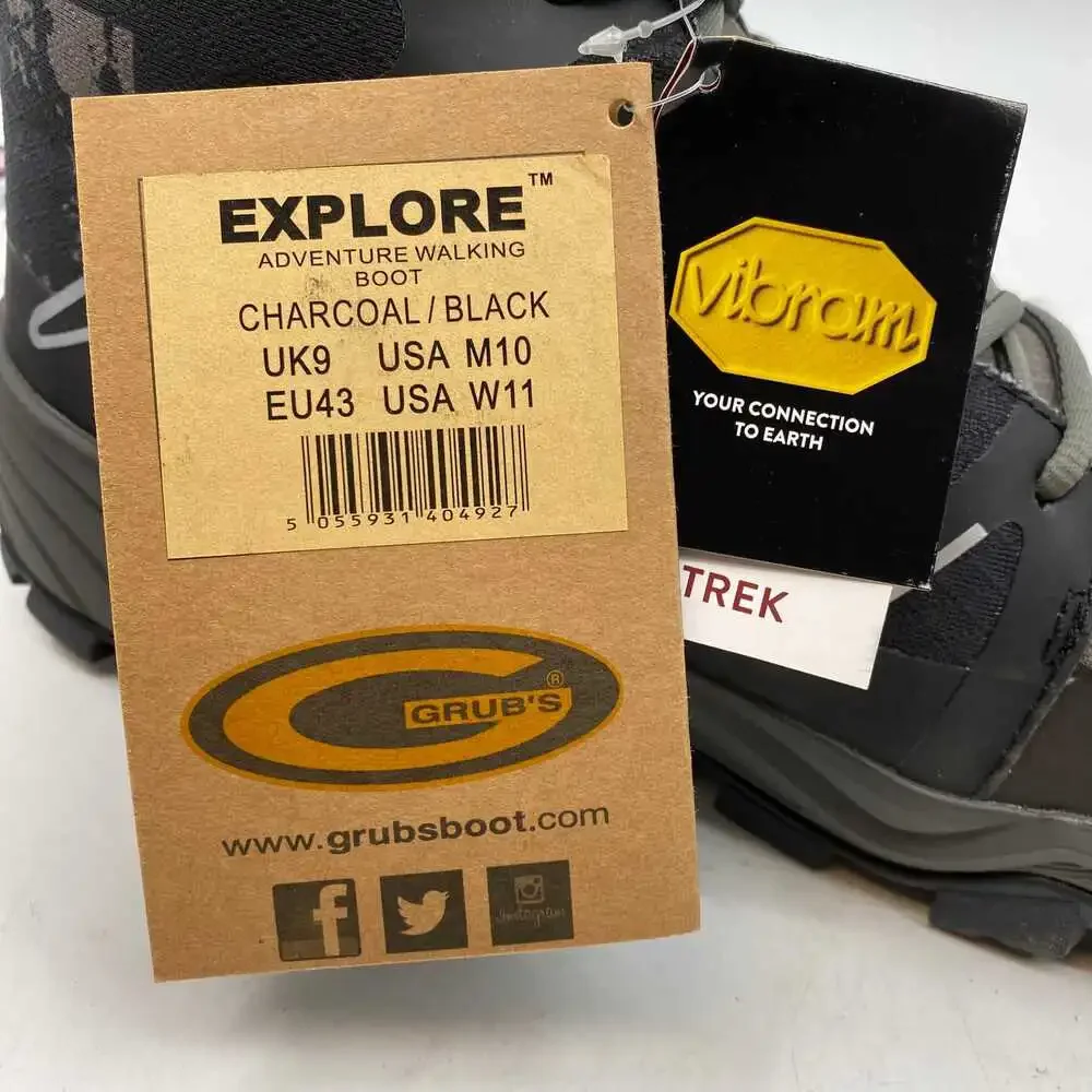 Grubs Gray Waterproof Explore Adventure Walking Boots | Men’s US 10